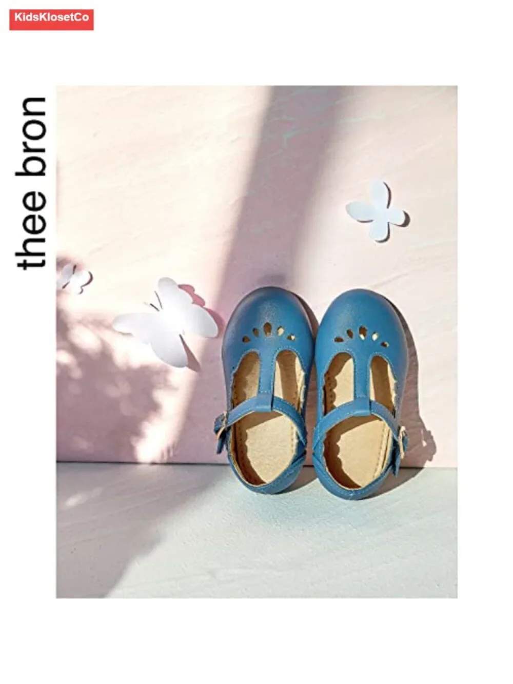 Girl's T-Strap Ballet Mary Jane Flats with Hook-and-Loop Closure